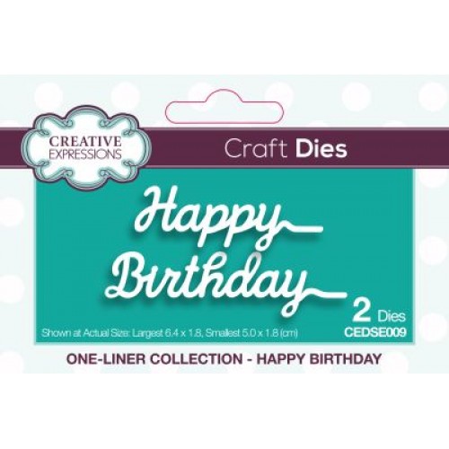 happy birthday - One-liner  Die Collection by sue wilson cedse009